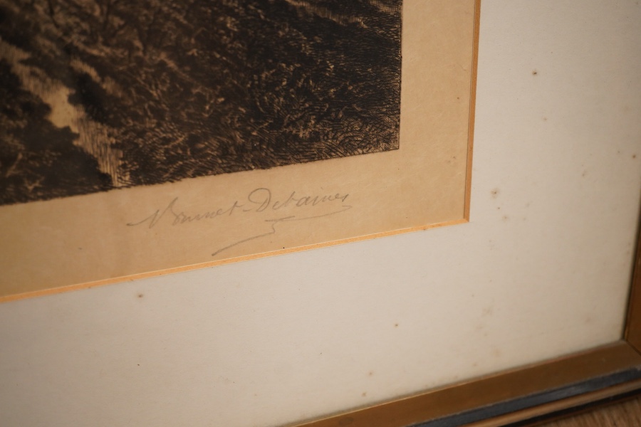 After Benjamin Williams Leader (1831-1923), Riverscape, Victorian print, together with two other prints, 48 x 81cm